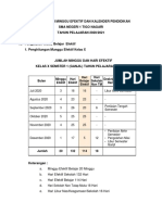 Bulan Minggu Efektif Hari Efektif Hari Belajar Efektif Hari Sekolah Non TM Deskripsi Penggunaan Hari Tidak Efektif