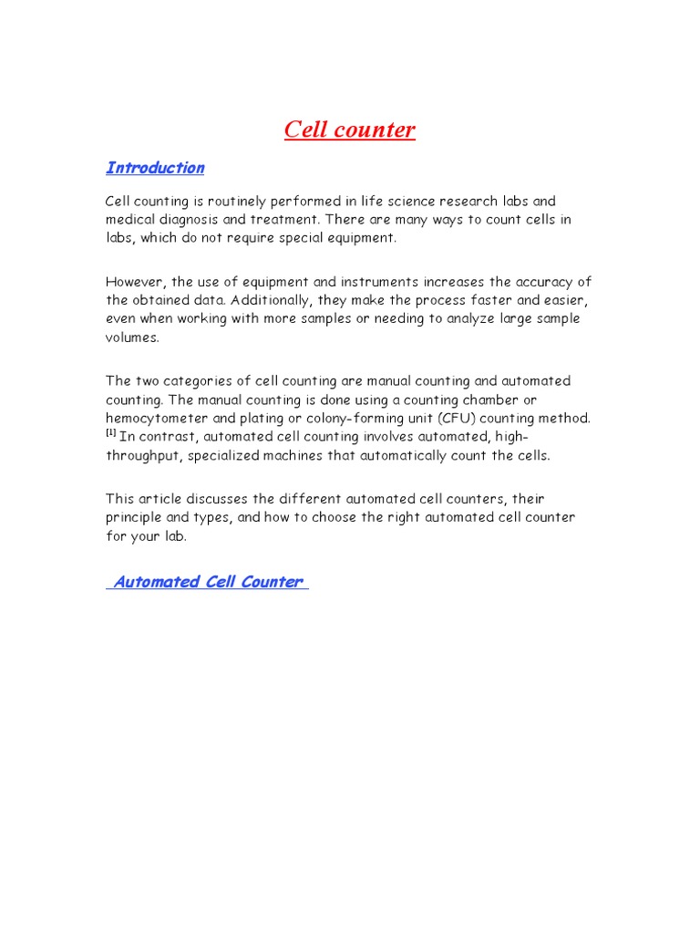 Cell Counter | PDF | Science & Mathematics