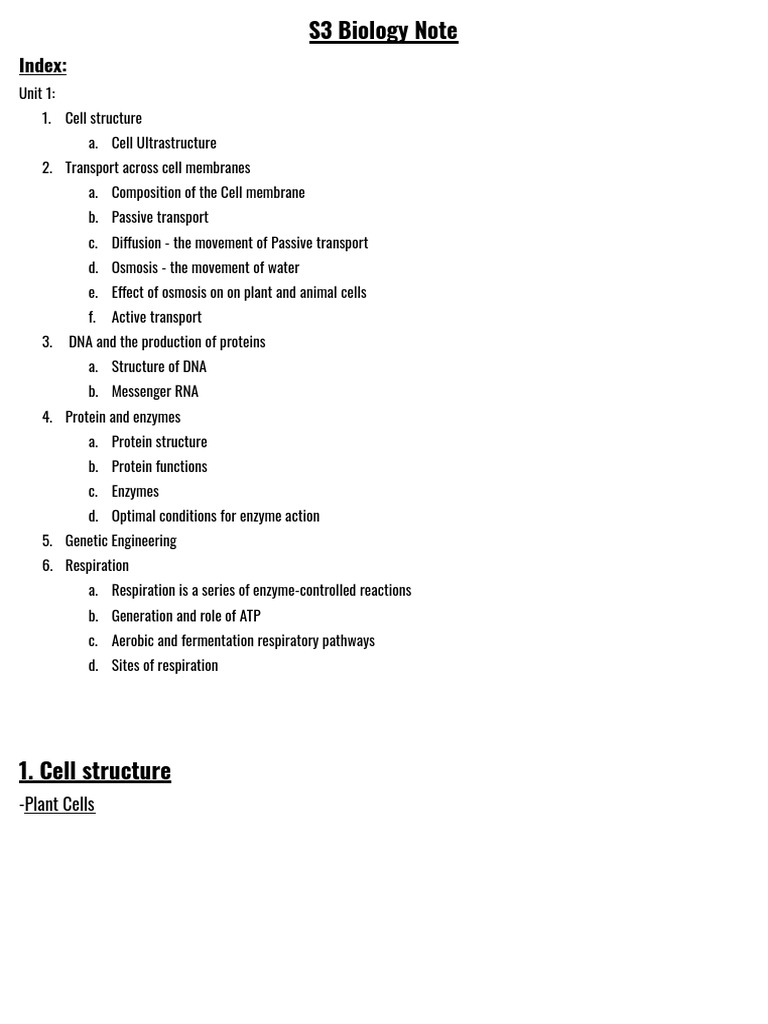 S3 Biology Notes Pdf