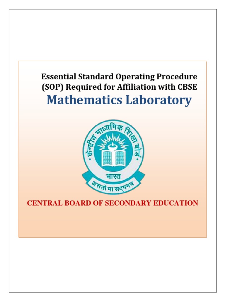 CBSE Mathematics Lab SOP Guidelines | PDF | Mathematics | Laboratories