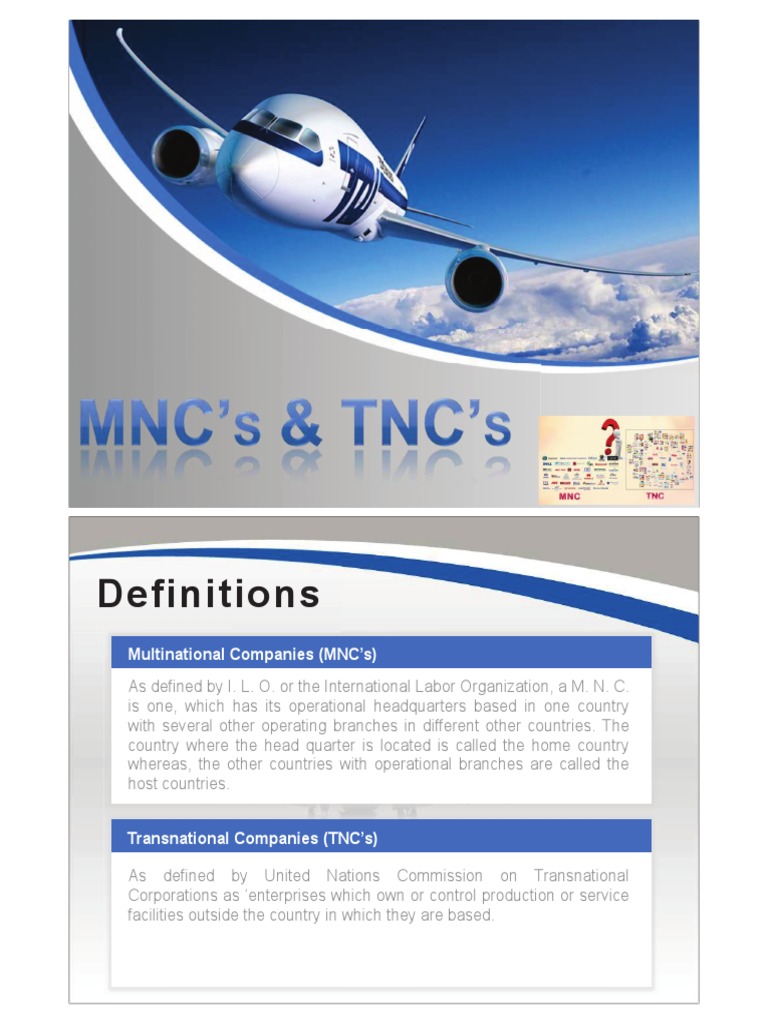 SHARED 1 B MNCs and TNCs PDF Multinational Corporation Foreign