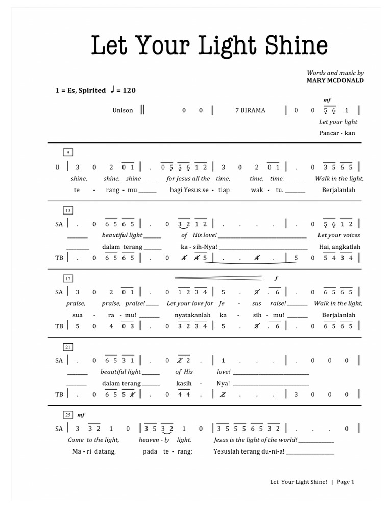 Let Your Light Shine Pdf