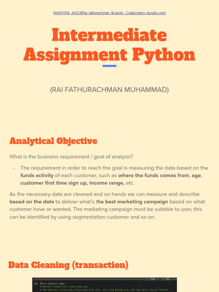(W6W7W8 Jan23) Rai Fathurachman M | PDF | Data Analysis | Applied ...