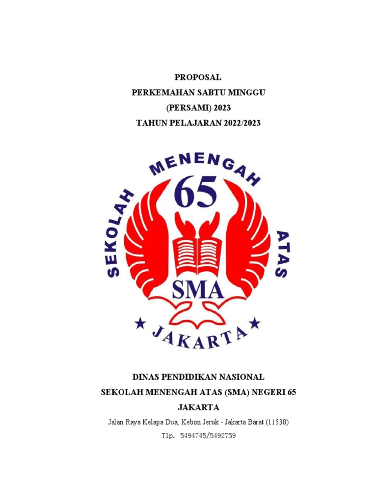 Proposal PERSAMI 2023 SMAN 65 Jakarta | PDF | Ilmu Sosial
