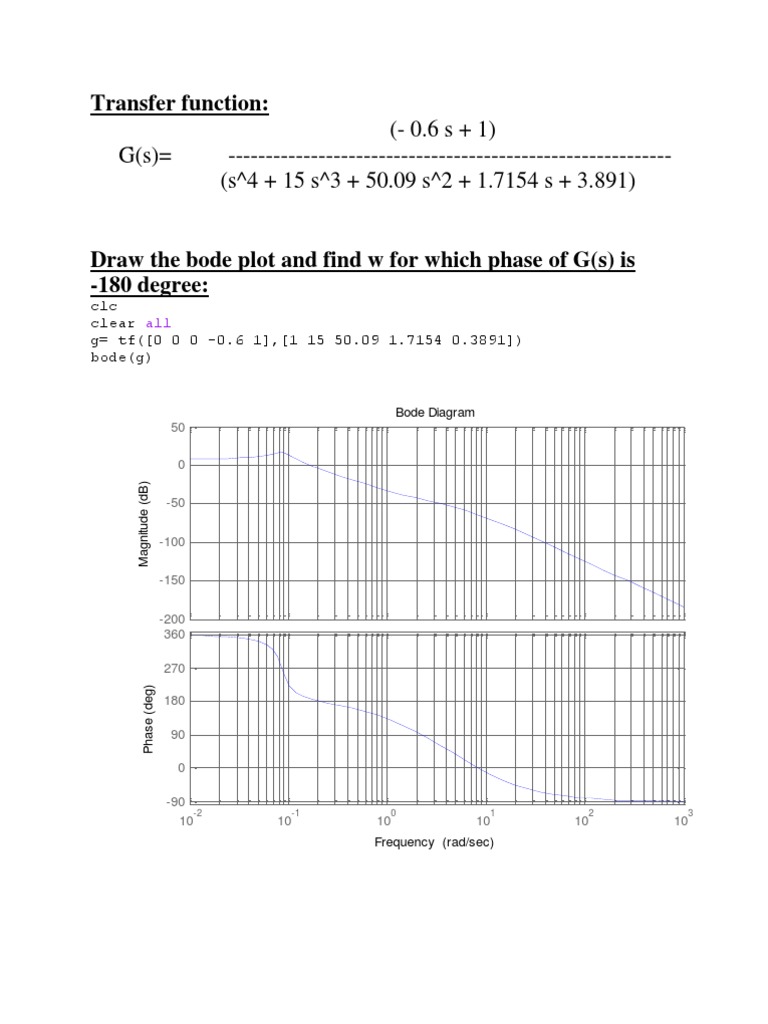 Bode and Nyquist Analysis of G(s) | PDF