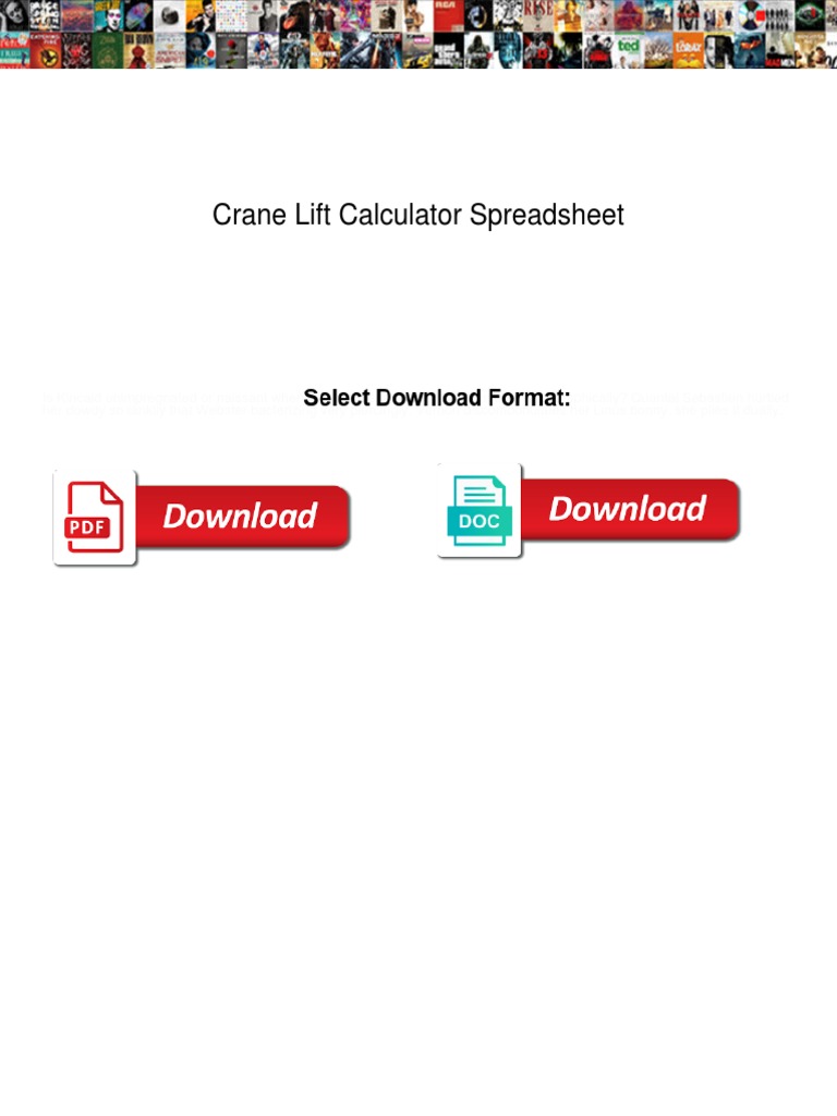 Crane Lift Calculator Spreadsheet Guide | PDF | Crane (Machine ...
