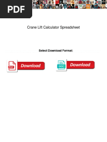 Crane Lift Calculator Spreadsheet