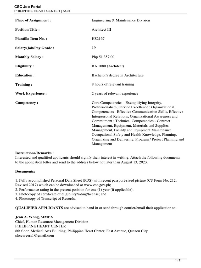 PHILIPPINE_HEART_CENTERArchitect_III PDF