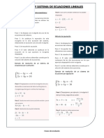 Ecuaciones y Sistema de Ecuaciones Lineales