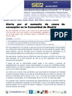 Alerta Por Aumento de Casos de Sarampión en La Comunidad de Madrid