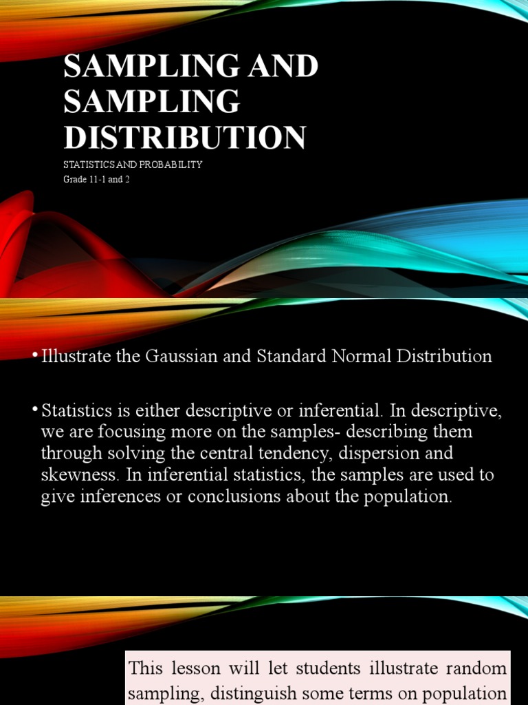 Grade 11 sampling and sampling distribution pdf