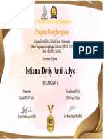 Piagam Penghargaan: Istiana Dwiy Anti Adys