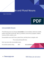 Uncountable and Plural Nouns