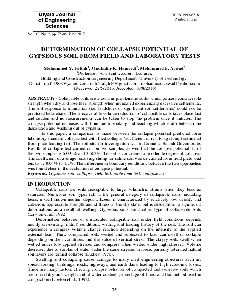 Collapse Test | PDF