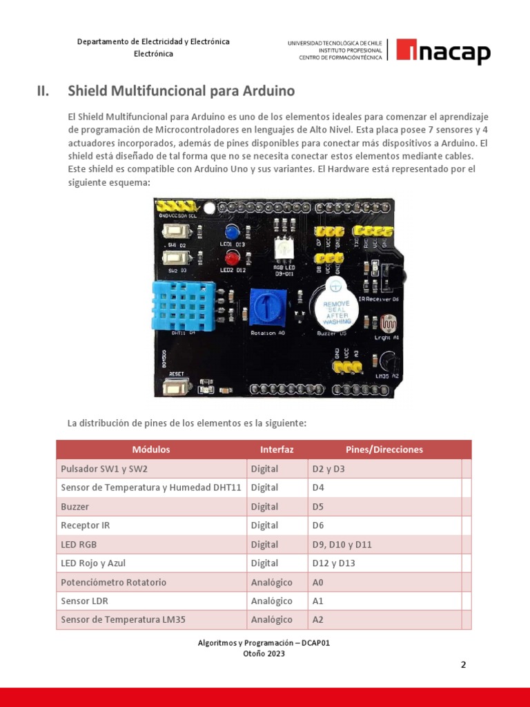 Shield Multifuncional para Arduino | PDF | Arduino | Electrónica