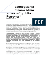 Stolkiner, A., Ferreyra, J. Psicopatologizar La Cuarentena