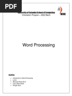 Word Processing and Google Docs