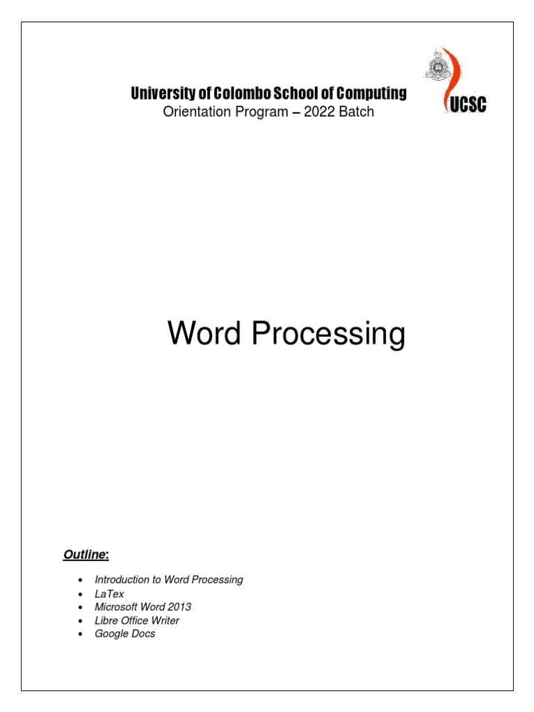 Word Processing and Google Docs | PDF | Microsoft Word | Word Processor