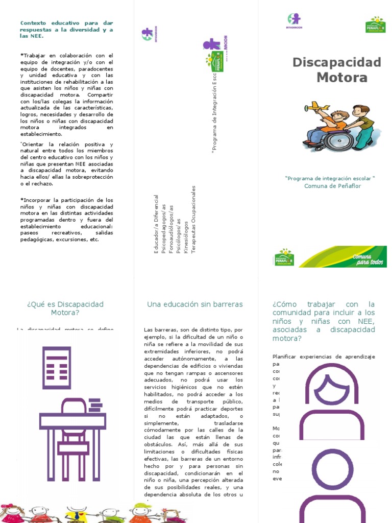 Triptico Discapacidad Motora | PDF | Invalidez | Medicina CLINICA