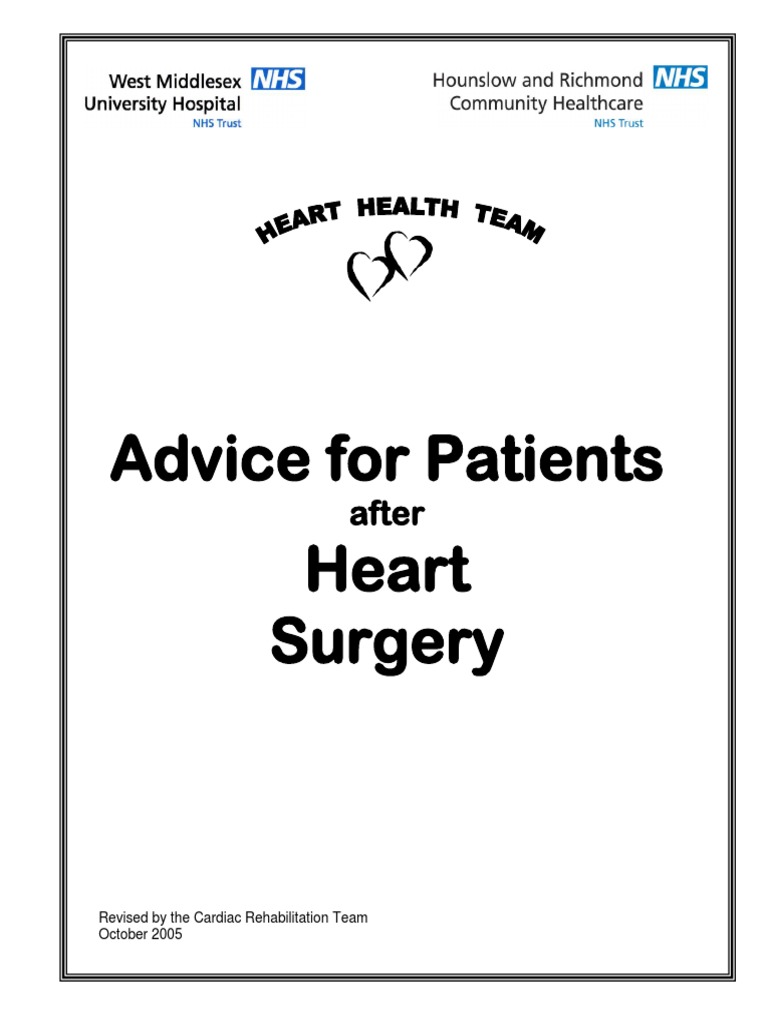 Advice For Patients After Heart Surgery | PDF | Surgery | Thorax
