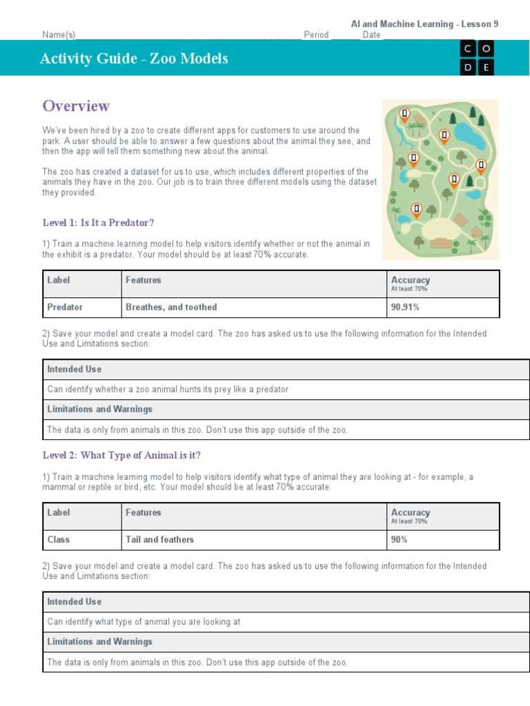 Zoo Models Activity Guide | PDF | Computers | Technology & Engineering