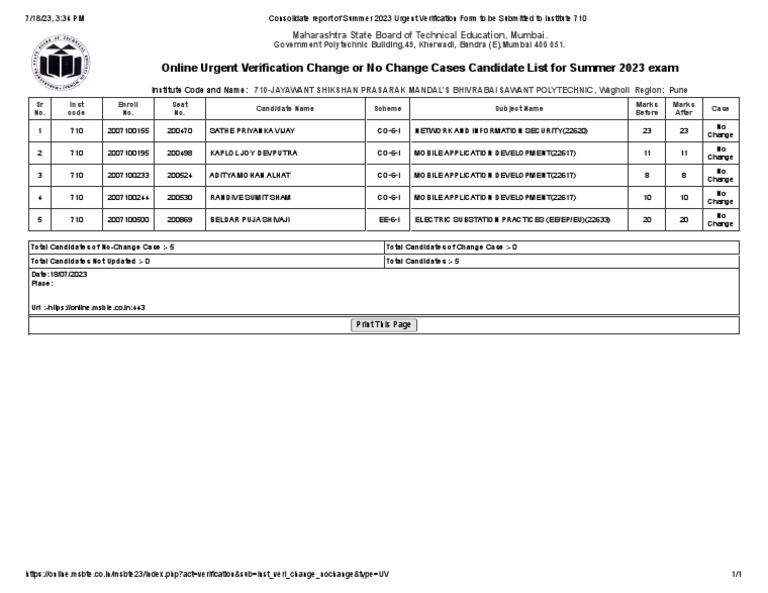 Urgent Verification Change No Change Cases | PDF