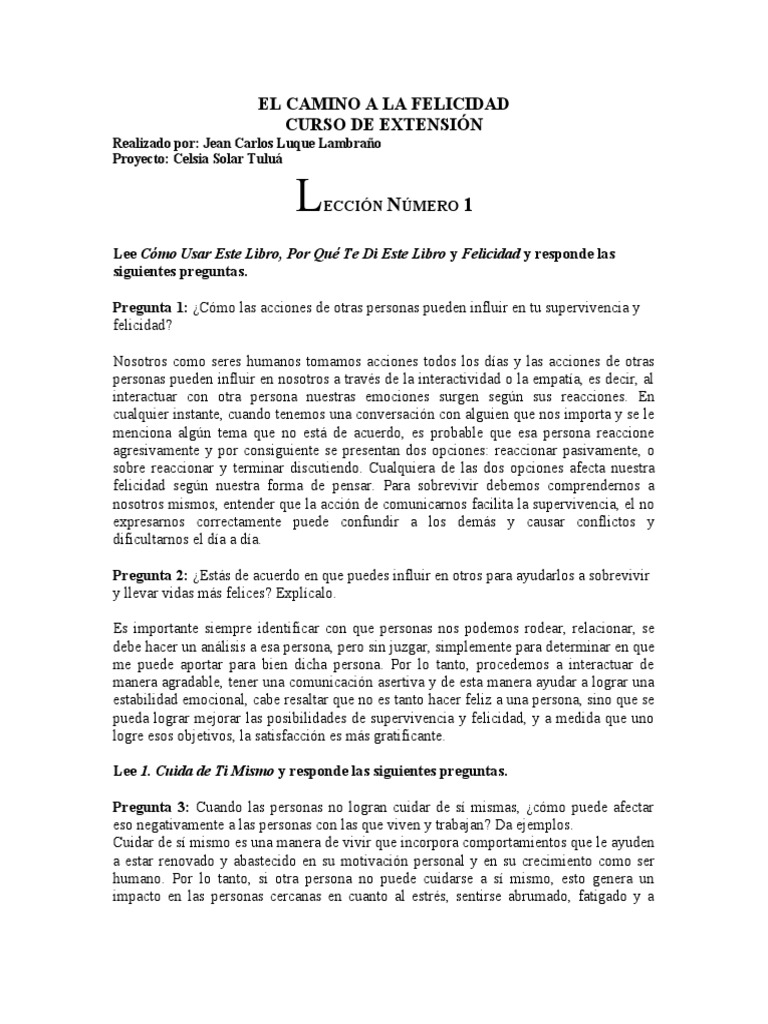 Curso El Camino A La Felicidad | PDF