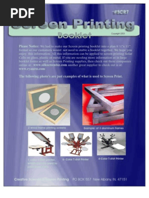 Screen Printing Booklet