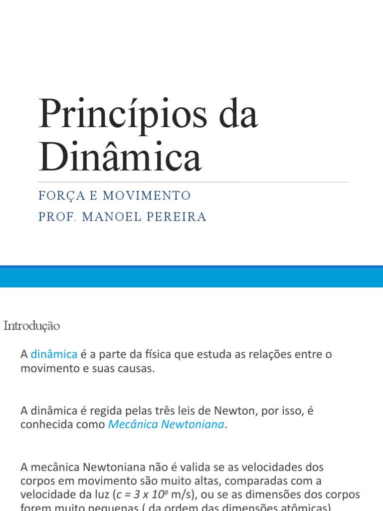 Princípio Fundamental da Dinâmica | PDF