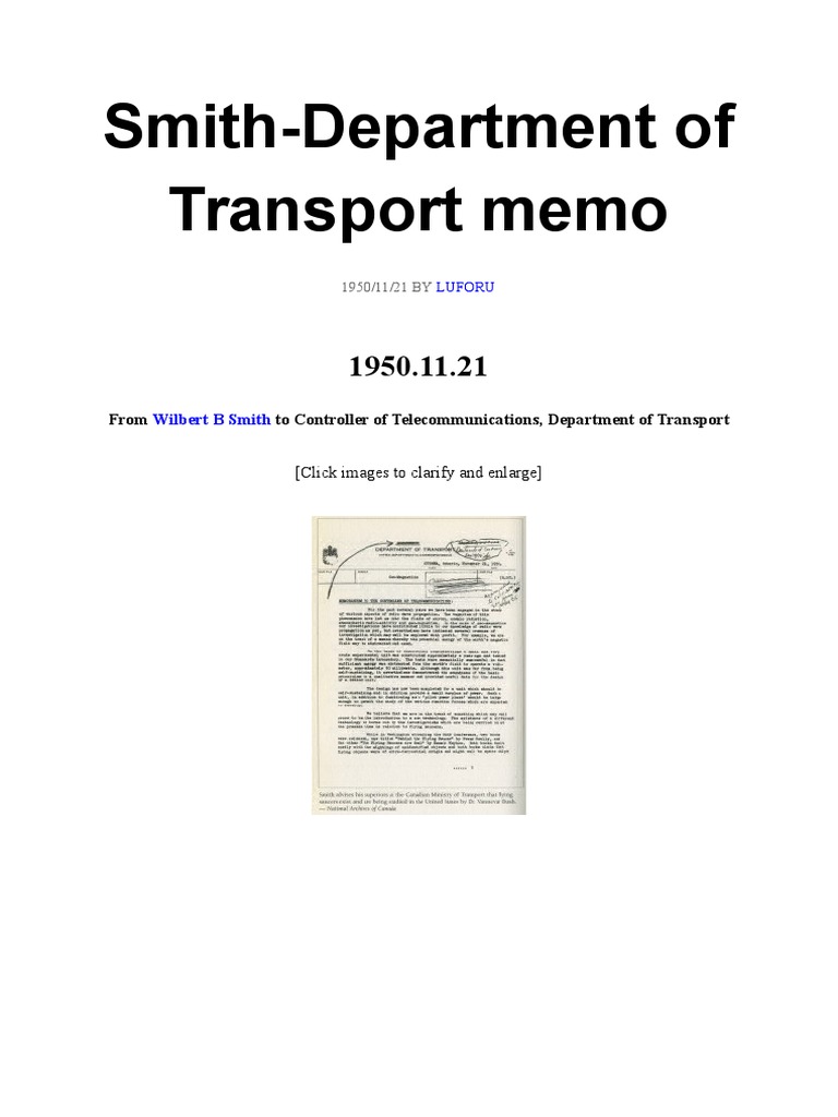 Smith's Memo on Geo-Magnetic Research | PDF | Unidentified Flying ...