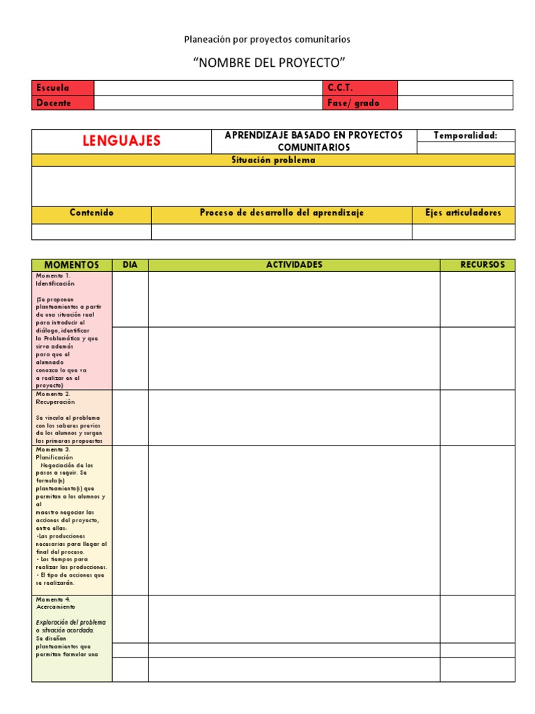 Planeación de Proyectos Comunitarios | PDF | Planificación | Aprendizaje