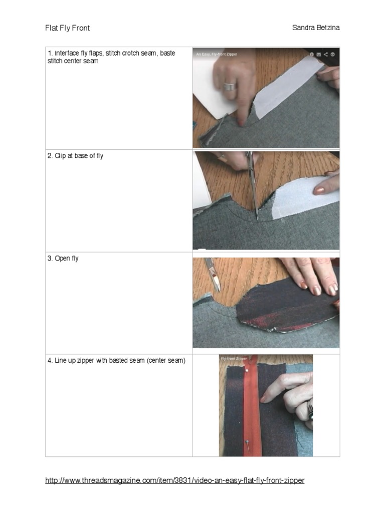 Easy Flat Fly Front Zipper Guide | PDF | Home & Garden