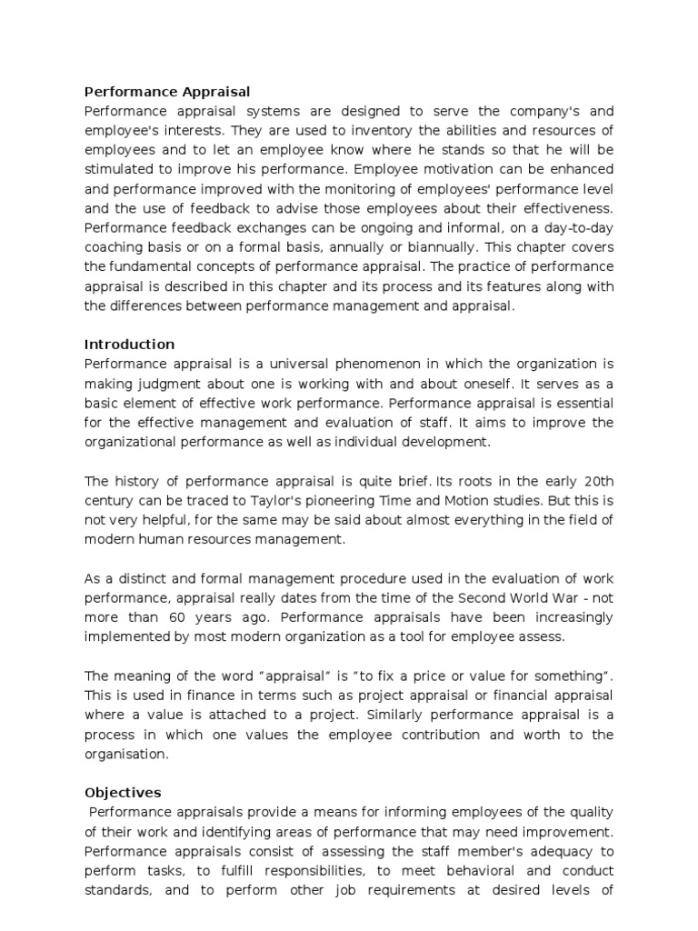 Understanding Performance Appraisal Process | PDF | Performance ...