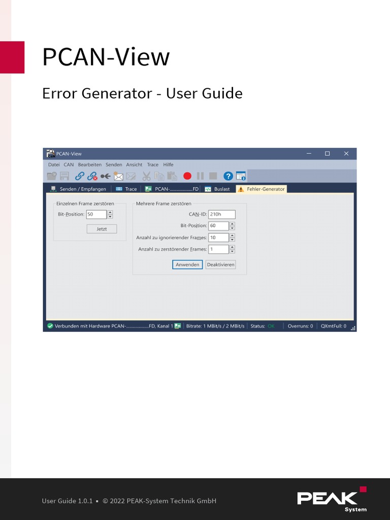 PCAN-View ErrorGenerator Eng | PDF