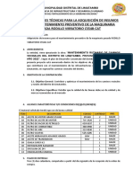 Eett Adquisición de Insumos para El Mantenimiento Preventivo de La Maquinaria Pesada Rodillo Vibratorio Cs54b-Cat