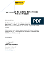 Certificación Del Sistema de Gestión de Calidad ISO9001