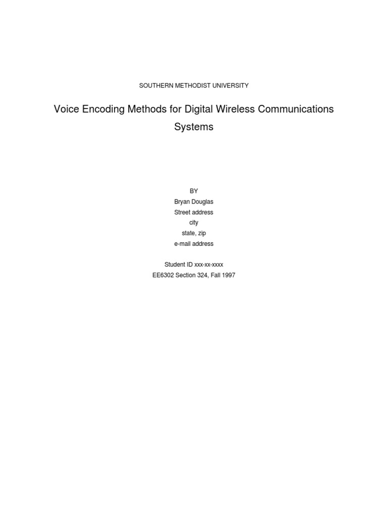 Voice Encoding in Digital Communications | PDF