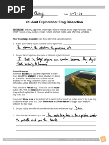 Frog Dissection Gizmo