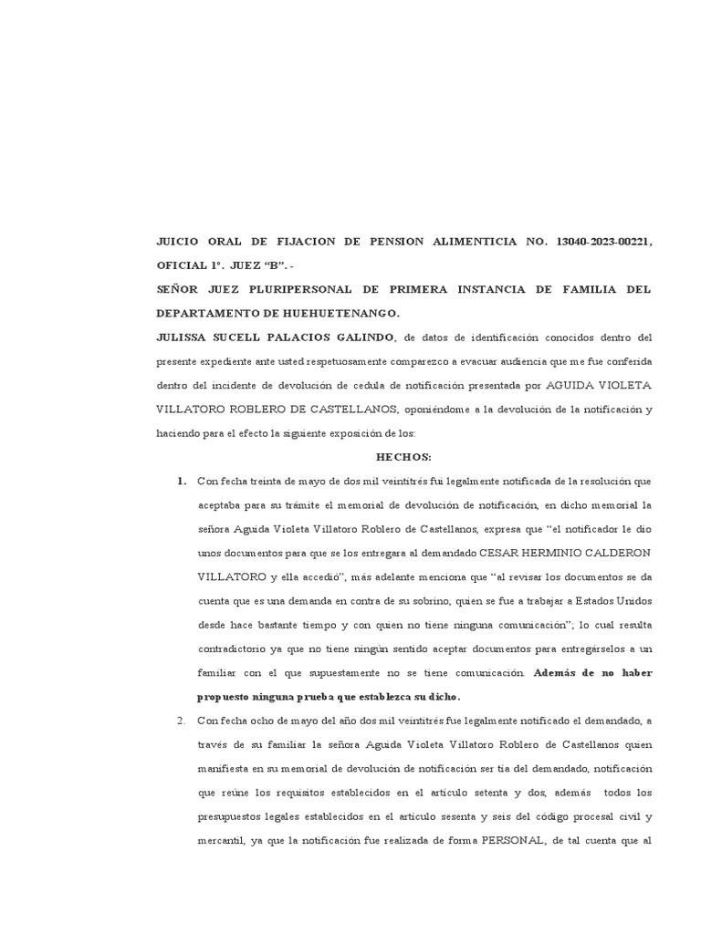 Contestacion a la devolucion de notificacion pdf