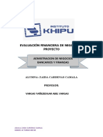 Evaluación Financiera de Negocios y Proyecto