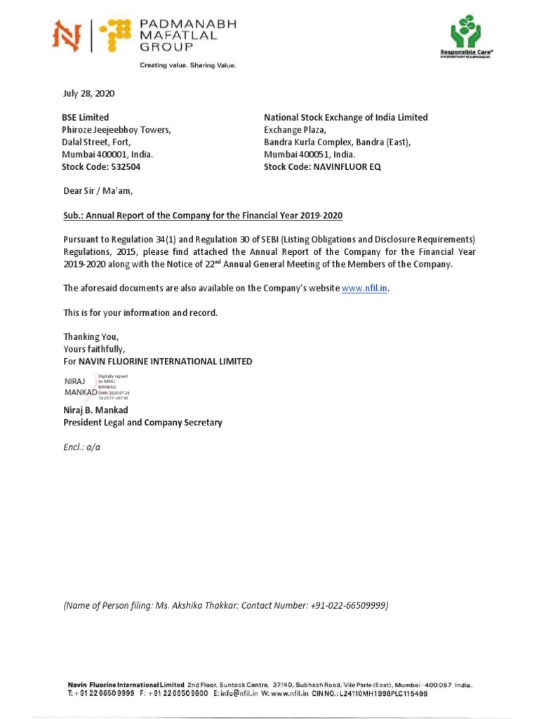 Navin Fluorine International LTD 532504 March 2020 PDF Governance