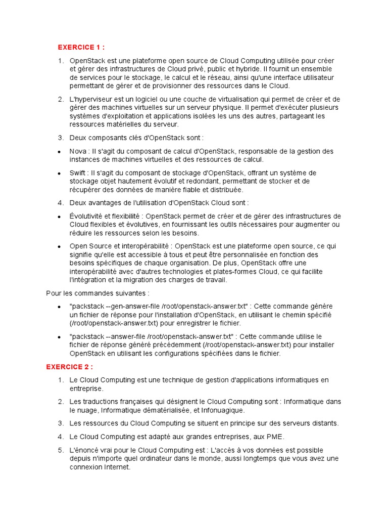 Inconvénients d'OpenStack Cloud | PDF | Cloud computing | OpenStack