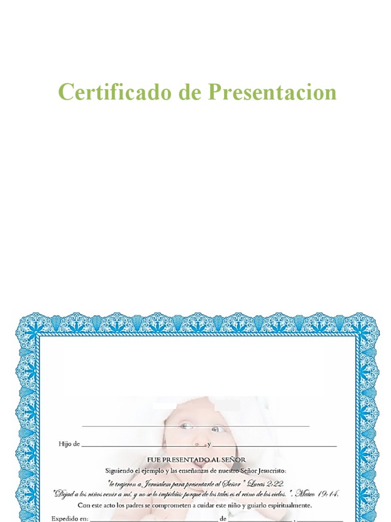Certificado de Presentacion | PDF