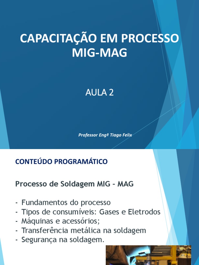 MIG-MAG - Aula 2 | PDF | Corrente elétrica | Ciência de Materiais