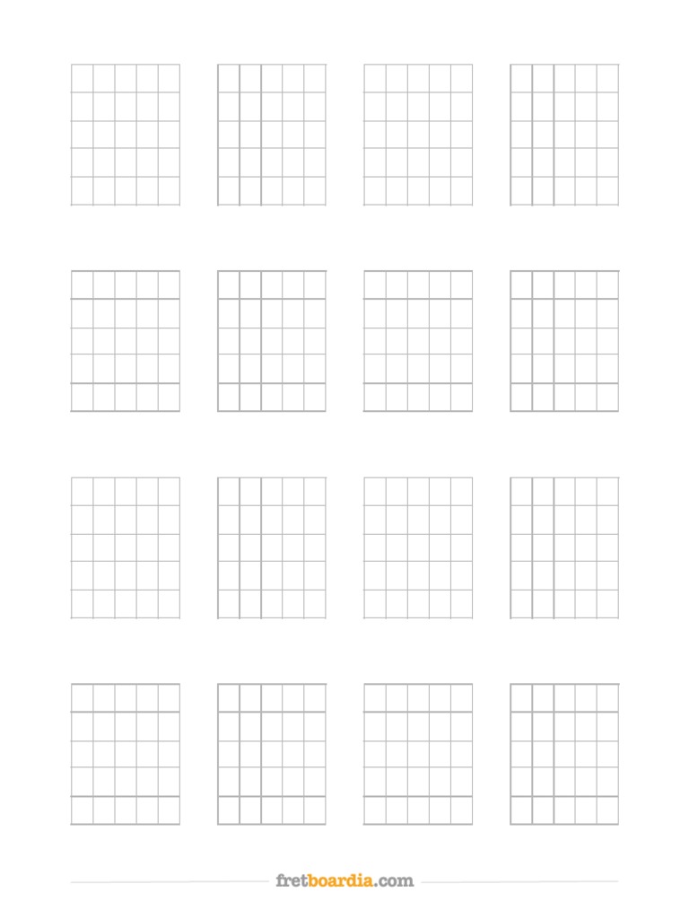 Blank 6 String Guitar Chord Charts 4x4 1 | PDF