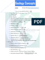 Engg Geology Formulae