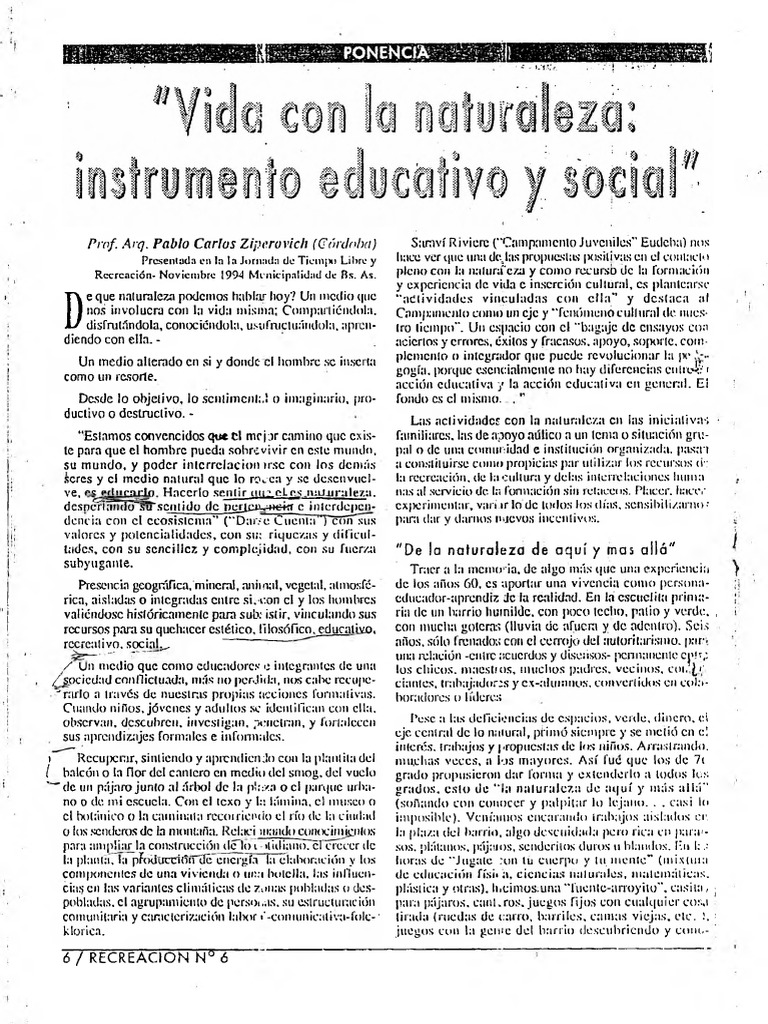 Ziperovich Vida Con La Naturaleza 1 PDF Consumo (economía) Economias
