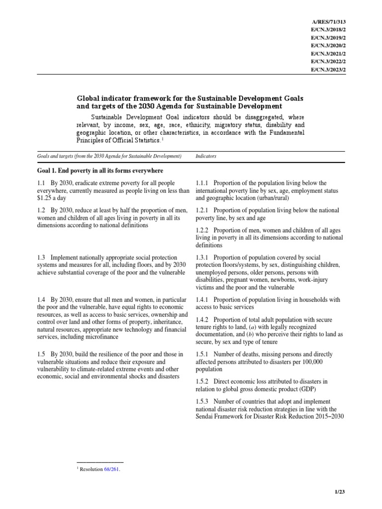 Global Indicator Framework After 2023 Refinement - Eng | PDF