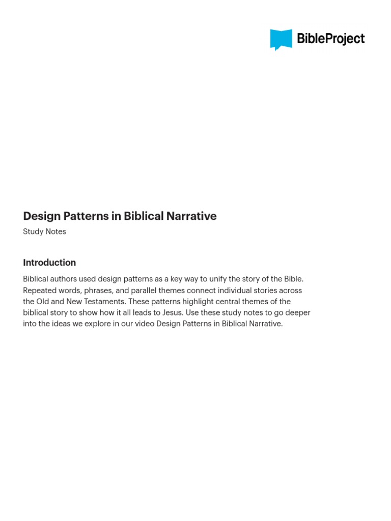 Biblical Design Patterns Explained | PDF | Book Of Exodus | Book Of Genesis