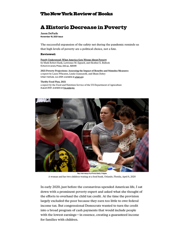 A Historic Decrease in Poverty _ by Jason DeParle _ the New York Review